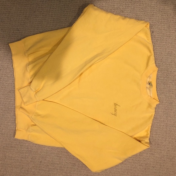 Brandy Melville Tops - Brandy Melville yellow honey sweatshirt